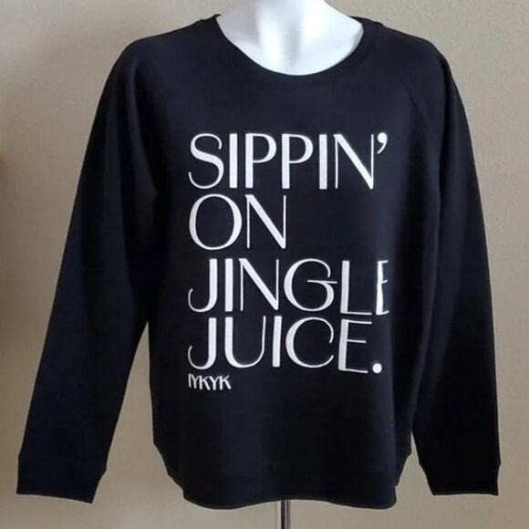 Juniors Wallflower Sippin' On Jingle Juice Oversize Sweatshirt Size XS S L XL 3X - Picture 1 of 4